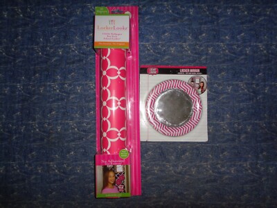 LOCKER LOOKZ PINK MAGNETIC LOCKER SET: WALLPAPER, MIRROR LOT #34