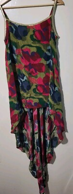 Kashmiraa Designer Floral Silk High Low Top Dress Womens Small NWT 