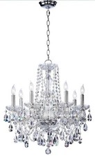 NIB Quorum Cristal Bohemian Katerina 8 Light Chandelier Chrome 23"x23" 630-8-514