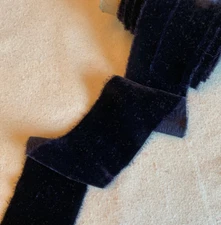 Hand Dyed Midnight Blue Silk Velvet Ribbon ( 4 Widths to choose from)