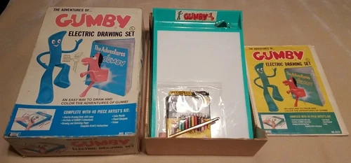 The Adventures of Gumby Electric Drawing Light Set Lakeside Toys 1966 Vintage