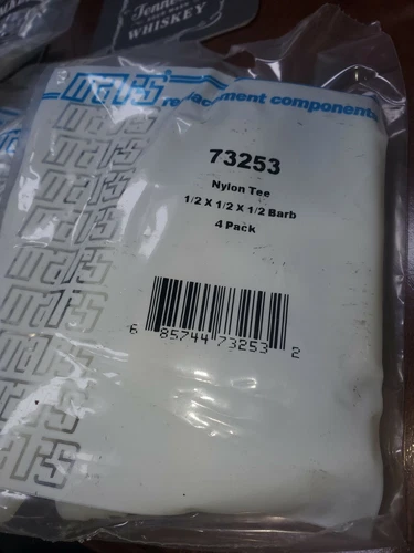 Mars 73253 Hose Barb 1/2” plastic Tee 4 pack NEW Nylon plastic T hose conduit