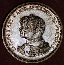 Portugal 200 Reis 1898 Carlos I 400th Anniversary Discovery of India KM# 537