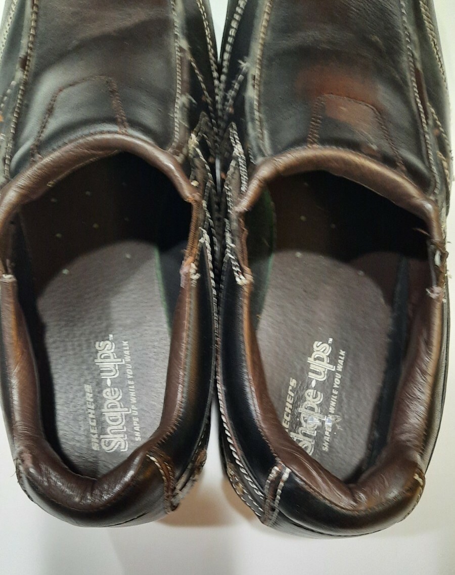 Skechers Shape Ups Strider Mens Sz 13 Brown Leather Slip On 