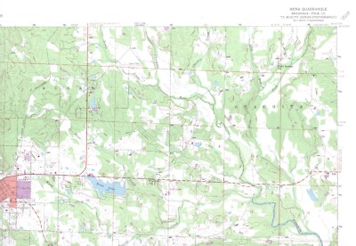 Mena Quadrangle Arkansas 1975 USGS Topo Map 7.5 Minute Topographic
