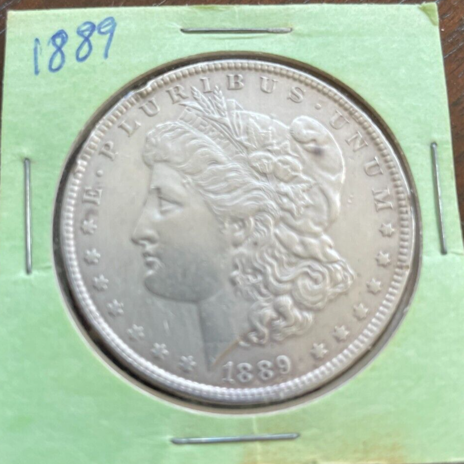 1889 Morgan Silver Dollar Almost Uncirculated, RARE no mint mark