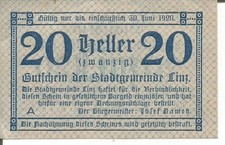 AUSTRIA (STADT LINZ) 20 HELLER 30/06/1920