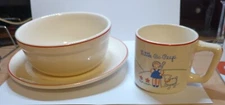 Vtg Rare Universal Cambridge  Childrens Dish set Little Bo Peep Plate Bowl Cup