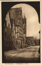 Old postcard Rothenburg- Spitalgasse and church GERMANY (1074345)