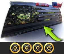 AMERICAN FLAG Pick-Up Truck Back Window Decal UNIVERSAL Fits any Truck