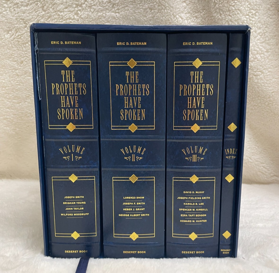 1999 LDS Faux Leather Box Set The Prophets Have Spoken 3 Volumes with Index