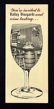 1980s Morrow Ohio OH Valley Vineyard Farms Vintage Travel Brochure Wine List