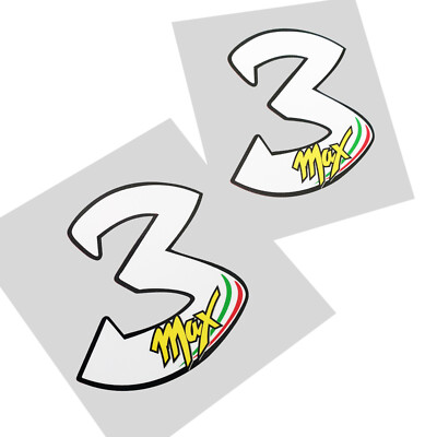 Max Biaggi # 3  number stickers  motorcycle decals graphic x 2 unique