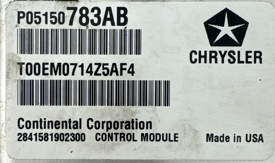 2014 Jeep Wrangler 3.6L módulo de computador motor ECU PCM p05150783ab 05150783ab - Imagem 3 de 3