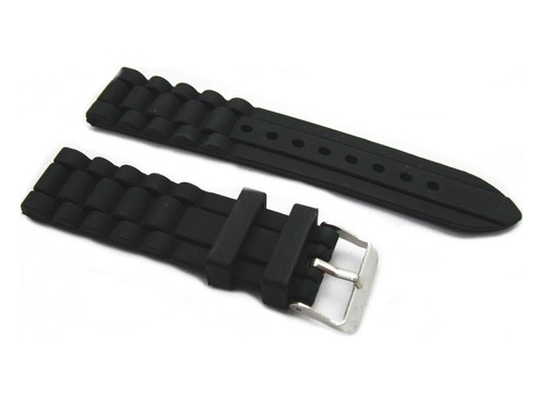 HNS Silicone Soft Rubber Diver Black/Orange SS Watch Replacement Strap/Band - Picture 10 of 24