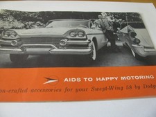1958 Dodge Accessories And Options Oem Sales Brochure Catalog Lowest Price 1958 Dodge Accessories And Options Oem Sales Brochure Catalog Lowest Price
