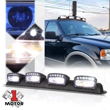 24Pcs LED Blue Universal 4X4 Off Road Top Roof Mounted Fog Light Lamp w/Switch