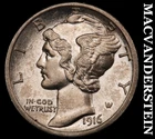 1916 Silver Mercury Dime - FSB - Scarce  High Grade  Lustrous  No Reserve  #i94