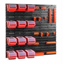 Tavola porta attrezzi 80x80 cm + 12 contenitori sistema organizzatore garage fai da te