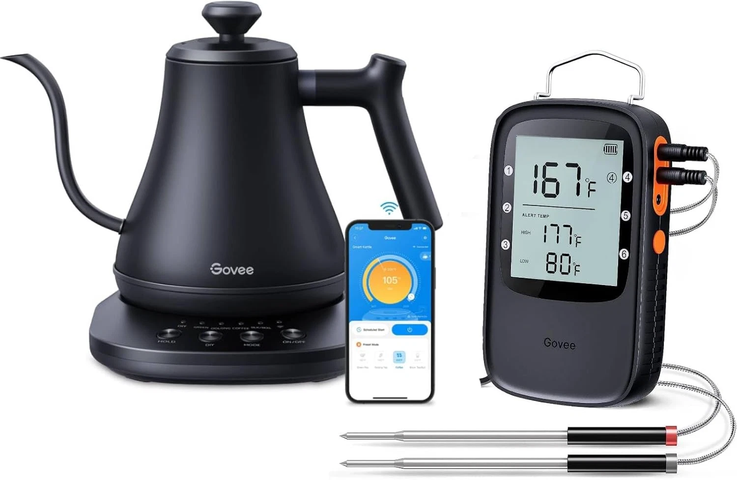 Smart Meat Thermometer & Electric Kettle Bundle for Perfect Cooking