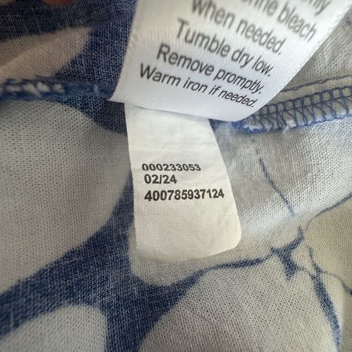 Sonoma Kleid Damen XL blau weiß Blumen Knopfleiste Viskose Leinen Landhaus Boho - Bild 9 von 12