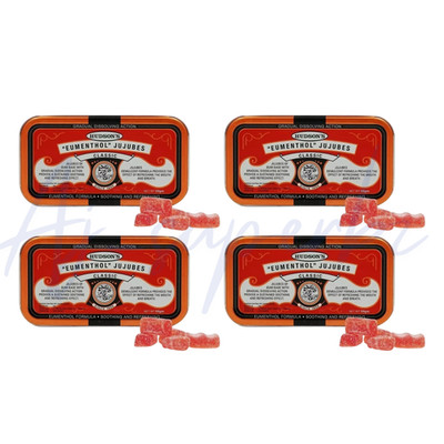 4x Hudsons Eumenthol Jujubes Classic 50g for Refreshing the Mouth and Breath