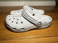 Crocs Youth Kids Classic Clogs White Marble Size J3 New W/O box