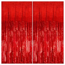 KatchOn, XtraLarge Red Streamers - 3.2x8 Feet, Pack of 2 | Backdrop 