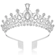 Queen Crown and Comb Tiara for Wedding Birthday Christmas GiFT..