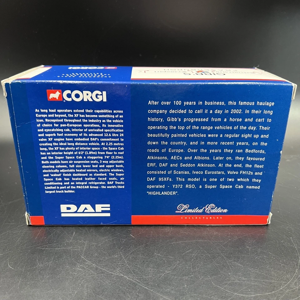 Corgi CC13210 DAF XF Super Space Tractor Unit - Gibbs of Fraserburgh Truck BOXED - Image 3 of 4