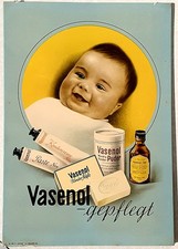 DDR Vasenol Pappschild 1954 Werbeaufsteller Reklame Ostalgie Drogerie 27,5x39,5