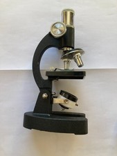 Vintage Kibro microscope with slide glasses and prepared slides 100x 200x 300x