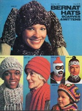 VTG BERNAT HATS,SCARVES MITTENS KNIT PATTERN BOOK NO. 231