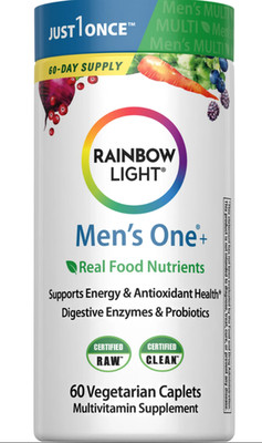 2 Pack Men's One + Plus Rainbow Light Multivitamin Probiotic 60 Capsules Each