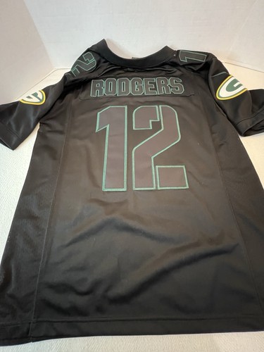 Nike NFL Green Bay Packets Aaron Rodgers #12 On Field Jersey Mens L Black - Picture 11 of 14