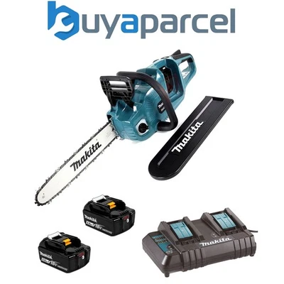 Makita DUC355CT2 Twin 18v / 36v LXT Cordless 35cm 14" Chainsaw 2x 5.0ah