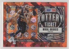 2018-19 Contenders Optic Lottery Ticket Red Cracked Ice Prizm Mikal Bridges 08ew