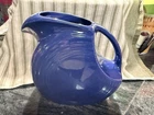 Fiesta Ware Large Disc Water Pitcher Cobalt Blue Ceramic Homer Laughlin Vintage.