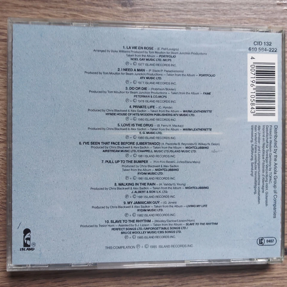 Grace Jones – Island Life (CD, 1985) - Bild 2 von 2