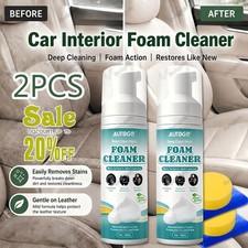 2Pcs Car Interior Nano Foam Spray Deep Clean Dirt Stain Remover No  Rinse Cleaner