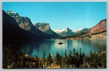 St. Mary Lake & Wild Goose Island Glacier National Park Vintage Postcard