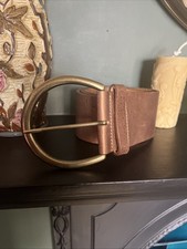 Oasis Wide Leather Belt Large Bronze Y2K Boho Chunky Hippy Festival, Sz M