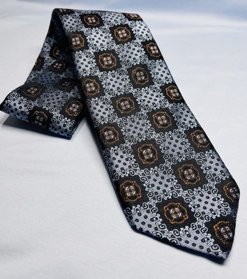 Robert Talbott  Nordstrom Silk Jacquard Medallion Hand Sewn Light Blue/Brown Tie