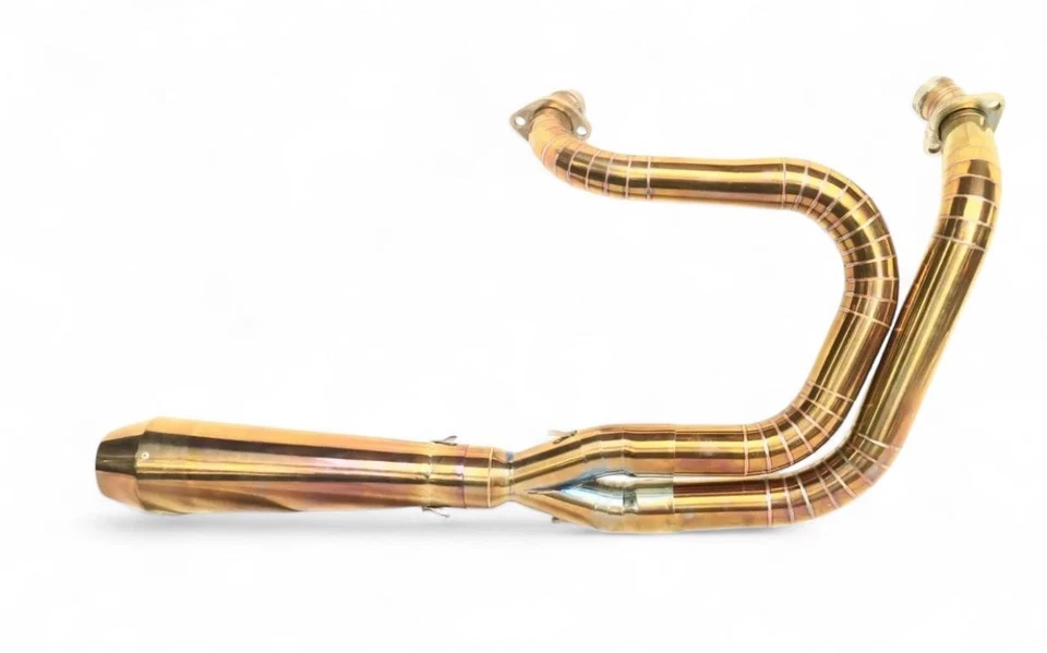 Escape 2 en 1 de acero inoxidable dorado para Harley Davidson Dyna Low Rider FXDL 06-2017 Foto 3 de 3