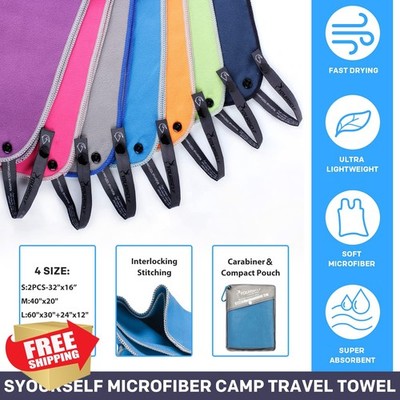 SYOURSELF Microfiber Camping Towel, Quick Dry, Absorbent, M 40''x20''