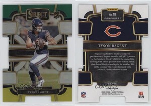 2023 Panini Select Concourse Green & Yellow Prizm Die-Cut Tyson Bagent Rookie RC