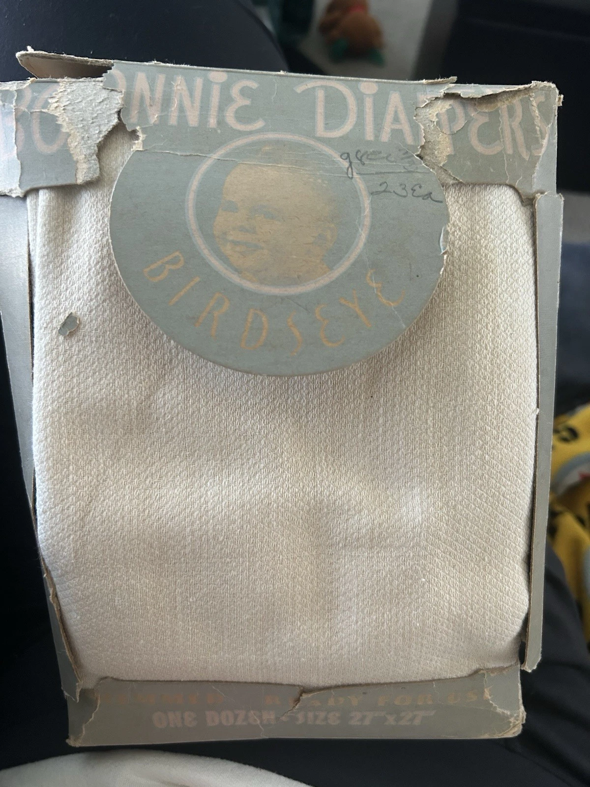 Birdseye Bonnie Diapers size 27” x 27” Hemmed Antique Vintage Dundee Mills