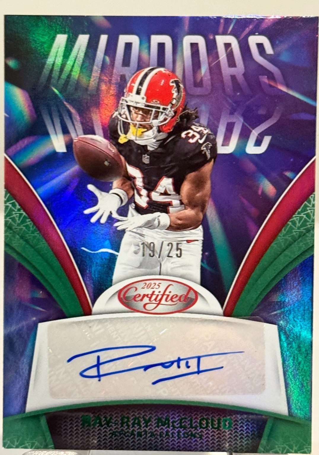 Rmc Card 2025 Panini Certified - Mirror Signatures Ray-Ray McCloud #MS-RMC Green ...