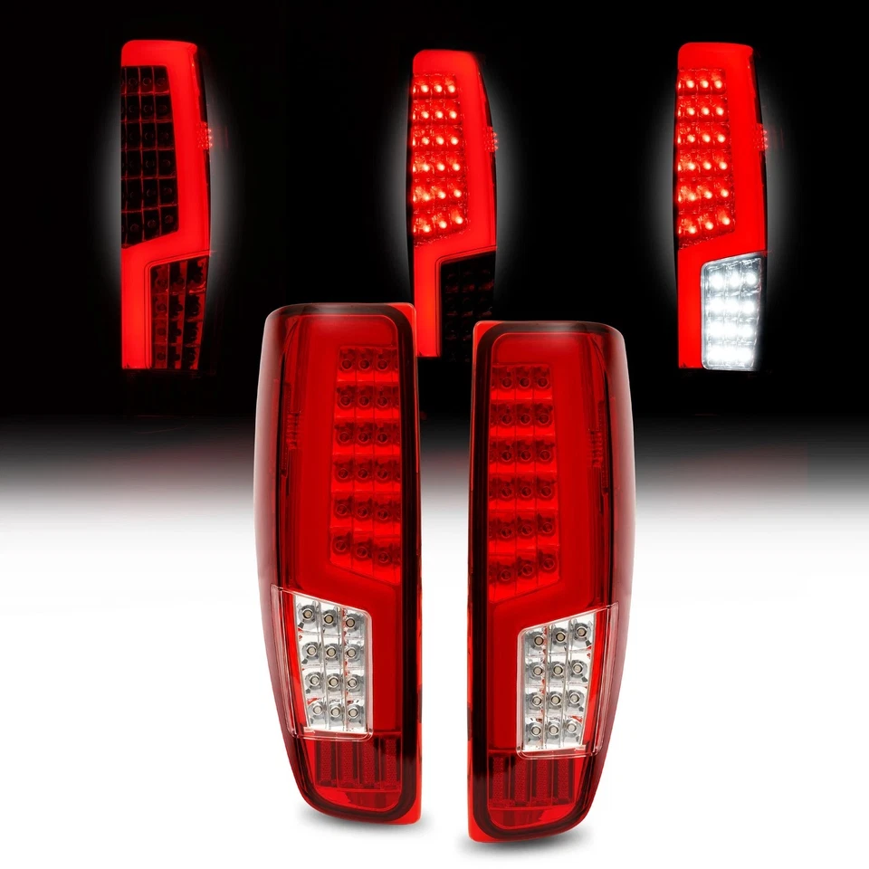 Luces traseras rojas/cromadas para Chevy Colorado GMC Canyon 04-12 luces de freno de tubo LED Foto 3 de 4