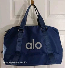 Alo Women's Yoga Portable Tote Travel  Training Sports Blue Duffle Gym Bag 